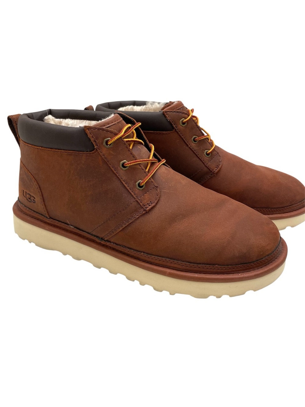 UGG Mens Neumel Utility Boot Sz 10 Ginger Leather Casual Fall Winter Activewear
